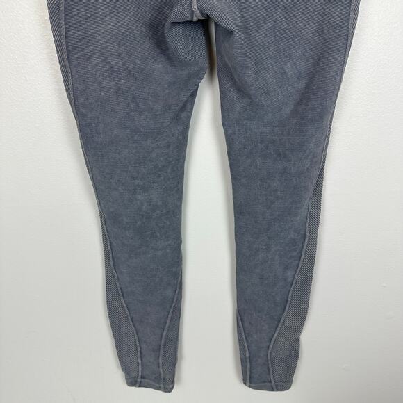 Lululemon Womens Wunder Under High Rise Snow Washed Grey Ribbed Ankle Leggings - Picture 7 of 8